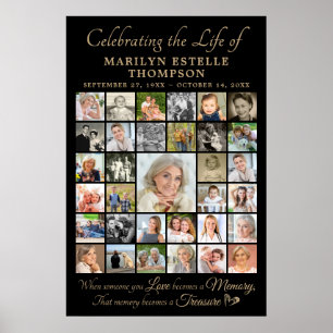 Memorial Celebrating Life Quote 33 Photo Collage Poster