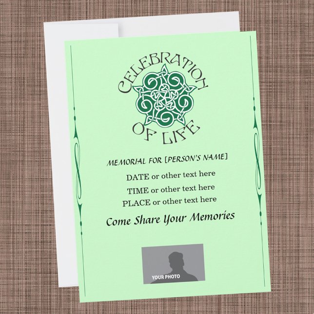 Memorial Celebration of Life - Celtic Knot design Invitation (Creator Uploaded)