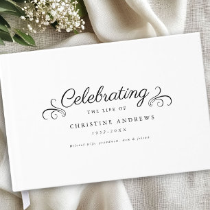  Memorial "Celebration of life" White Guest Book