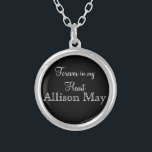Memorial Charm for Wedding Bouquet in Black Silver Plated Necklace<br><div class="desc">Wedding Memorial Bouquet Charms. Remember those who cannot be with you on your special day with a memorial bridal charm. A lovely sentimental keepsake for the bride to carry in her bouquet. This charm has a black background with the phrase, "Forever in my Heart" and a place below for your...</div>