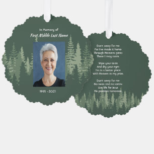 Memorial Christian Wilderness Forest Trees Ornament Card