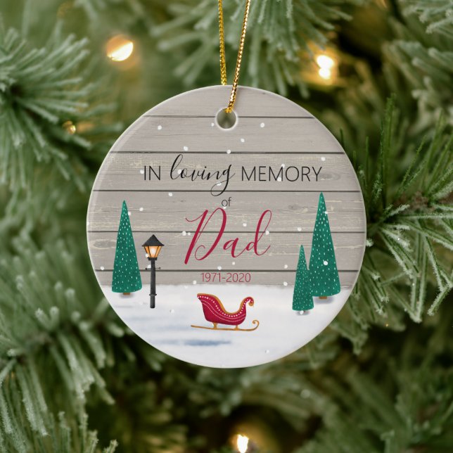 Memorial Christmas forever in our hearts lost Ceramic Ornament (Tree)