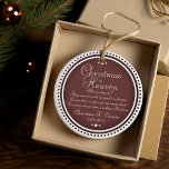 Memorial Christmas In Heaven Photo Ceramic Ornament<br><div class="desc">A Modern Christmas ornament with a special quote for your love ones. Add their name and date. Makes a perfect gift for yourself or someone special.</div>