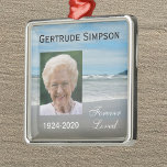 Memorial Christmas Ornaments - Photo on Beach<br><div class="desc">This beautiful memorial Christmas ornament features a photo of your loved one with a beach background.  The name of your loved one appears above the photo and the dates appear below.  This is a memorial ornament you will cherish for many years to come.  Copyright sympathythankyou</div>