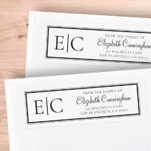 Memorial Classic Simple Monogram Return Address