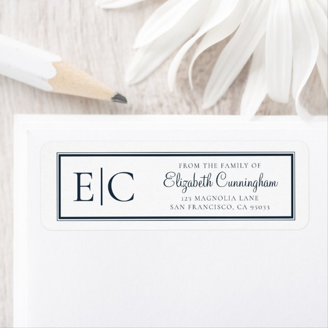 Memorial Classic Simple Monogramme Adresse de reto (En situation)