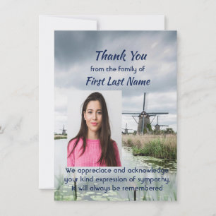Memorial Custom Holland Netherlands Thank you Card