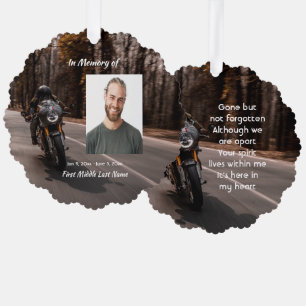 Memorial Custom Photos Motorcycle Biker Ornament Card