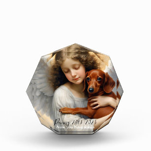 Memorial Dachshund with Angel Custom Photo Block
