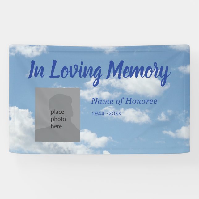 Mémorial dans la mémoire aimée Bannière ciel bleu (Horizontal)