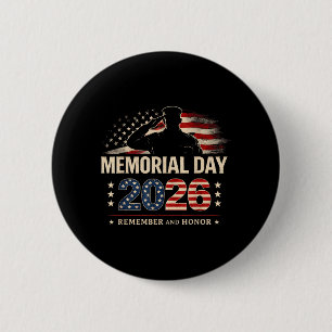 Memorial Day 2026 Family Patriotic Military 2 Inch Round Button