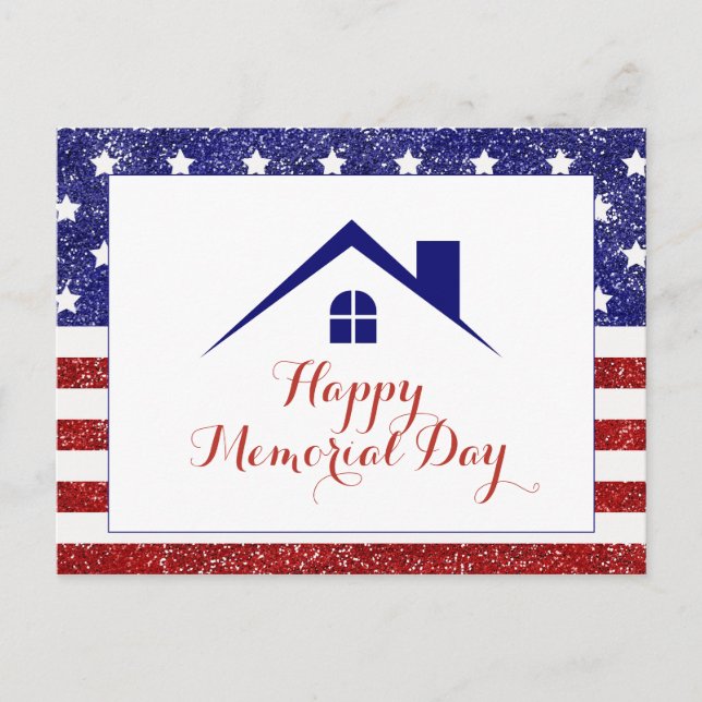 Memorial Day American Flag Real Estate  Postcard (Front)
