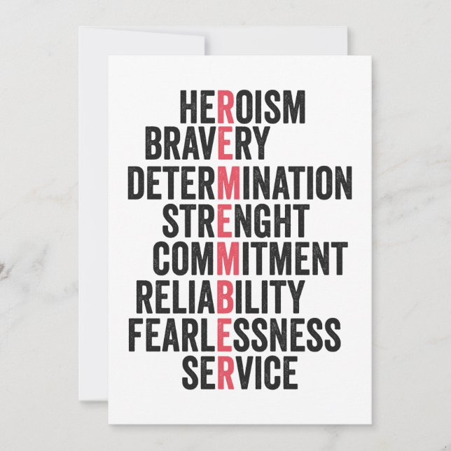 Memorial Day American Patriotic Veteran Remember   Holiday Card (Front)