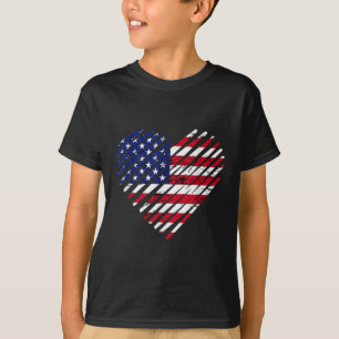 Memorial Day & 4th July Partiotic Heart,mens T-Shirt