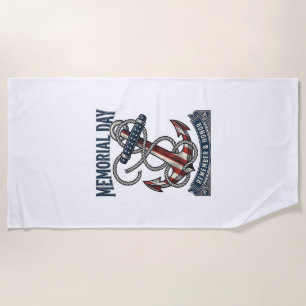 Memorial Day Anchor Remember Honor Vintage Shirt_1 Beach Towel