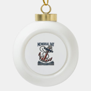 Memorial Day Anchor Remember Honor Vintage Shirt_1 Ceramic Ball Christmas Ornament