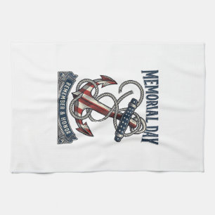 Memorial Day Anchor Remember Honor Vintage Shirt_1 Kitchen Towel