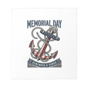 Memorial Day Anchor Remember Honor Vintage Shirt_1 Notepad