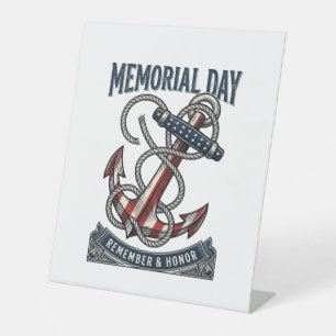 Memorial Day Anchor Remember Honor Vintage Shirt_1 Pedestal Sign