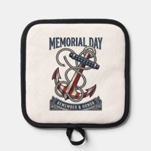 Memorial Day Anchor Remember Honor Vintage Shirt_1 Pot Holder