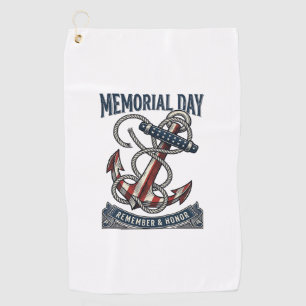 Memorial Day Anchor Remember Honour Vintage Shirt_ Golf Towel
