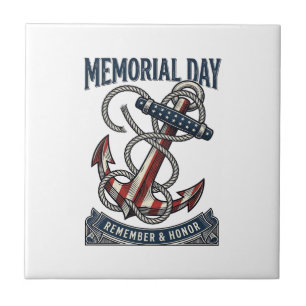 Memorial Day Anchor Remember Honour Vintage Shirt_ Tile