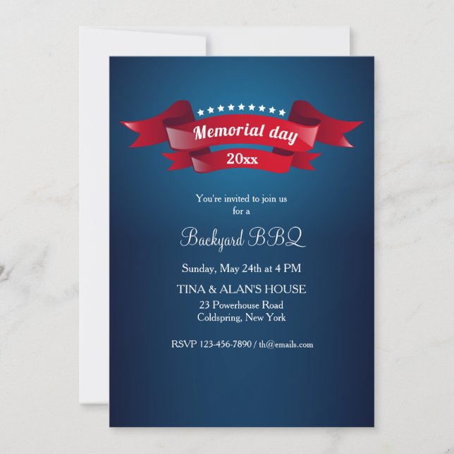Memorial Day Banners Invitation (Front)