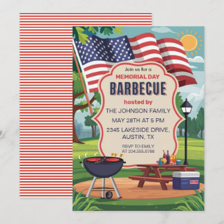 Memorial Day Barbecue Party Invitation