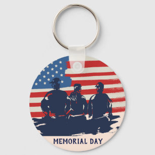 Memorial Day Barbecue Party Keychain