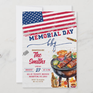 Memorial Day BBQ Party Invitation