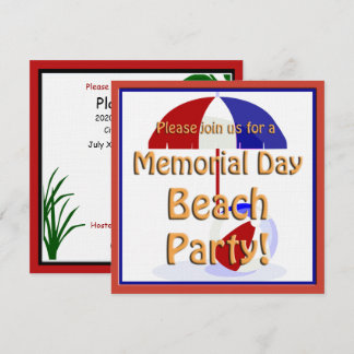 Memorial Day Beach Party Invite