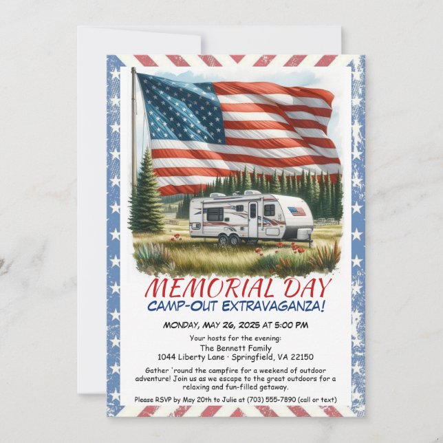 Memorial Day Camp-Out Extravaganza Invitation (Front)