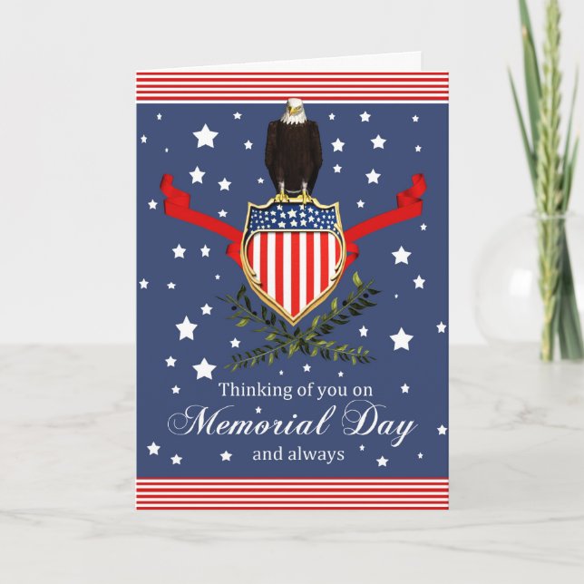 Memorial Day Card - Eagle And Banner (Front)