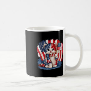 Memorial Day Cat, 4th Of July Patriotic Usa Flag F Coffee Mug
