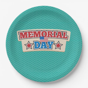 Memorial Day Chevron Disposable Plates