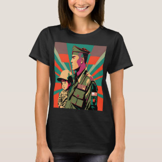Memorial Day Commemoration Retro Soldier Dad With  T-Shirt