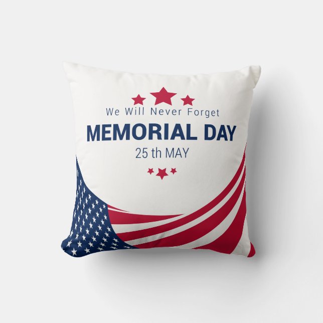 Memorial Day Customizable Pillow (Front)