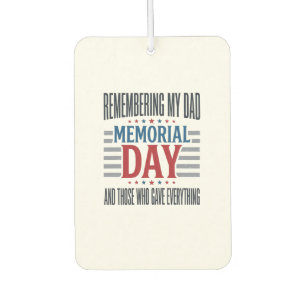 Memorial Day Dad Tribute Patriotic Air Freshener
