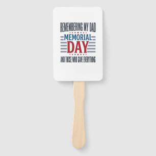 Memorial Day Dad Tribute Patriotic Hand Fan