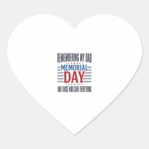 Memorial Day Dad Tribute Patriotic Heart Sticker