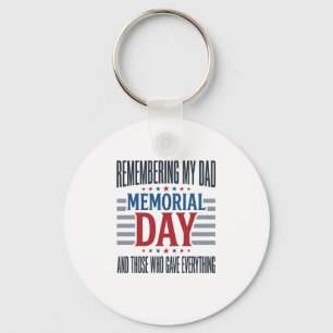 Memorial Day Dad Tribute Patriotic Keychain