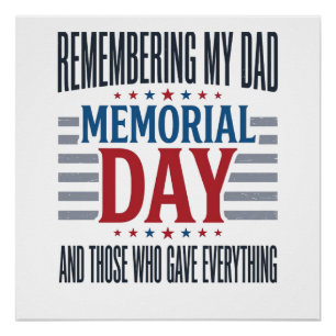 Memorial Day Dad Tribute Patriotic Poster