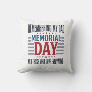 Memorial Day Dad Tribute Patriotic Throw Pillow