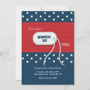 Memorial Day Dog Tag Invitation