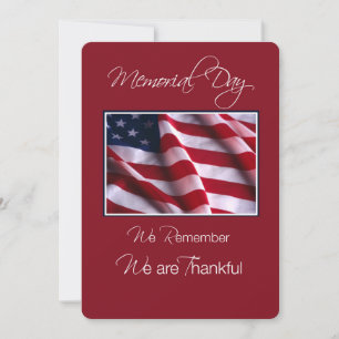 Memorial Day Event Invitation, Flag on Red, White, Invitation