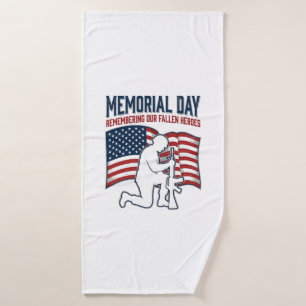 Memorial Day Fallen Heroes Patriotic Soldier Shirt Bath Towel