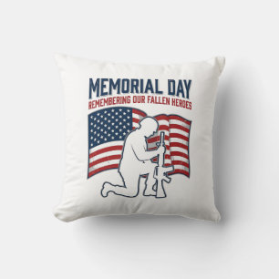 Memorial Day Fallen Heroes Patriotic Soldier Shirt Throw Pillow