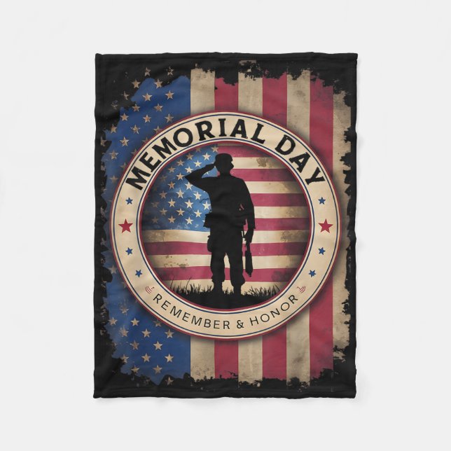 Memorial Day  Fleece Blanket (Front)