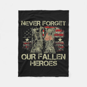 Memorial Day Forget Out Fallen Heroes American Fleece Blanket