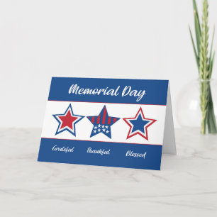 Memorial Day Grateful and Blessed With Patriotic Card
